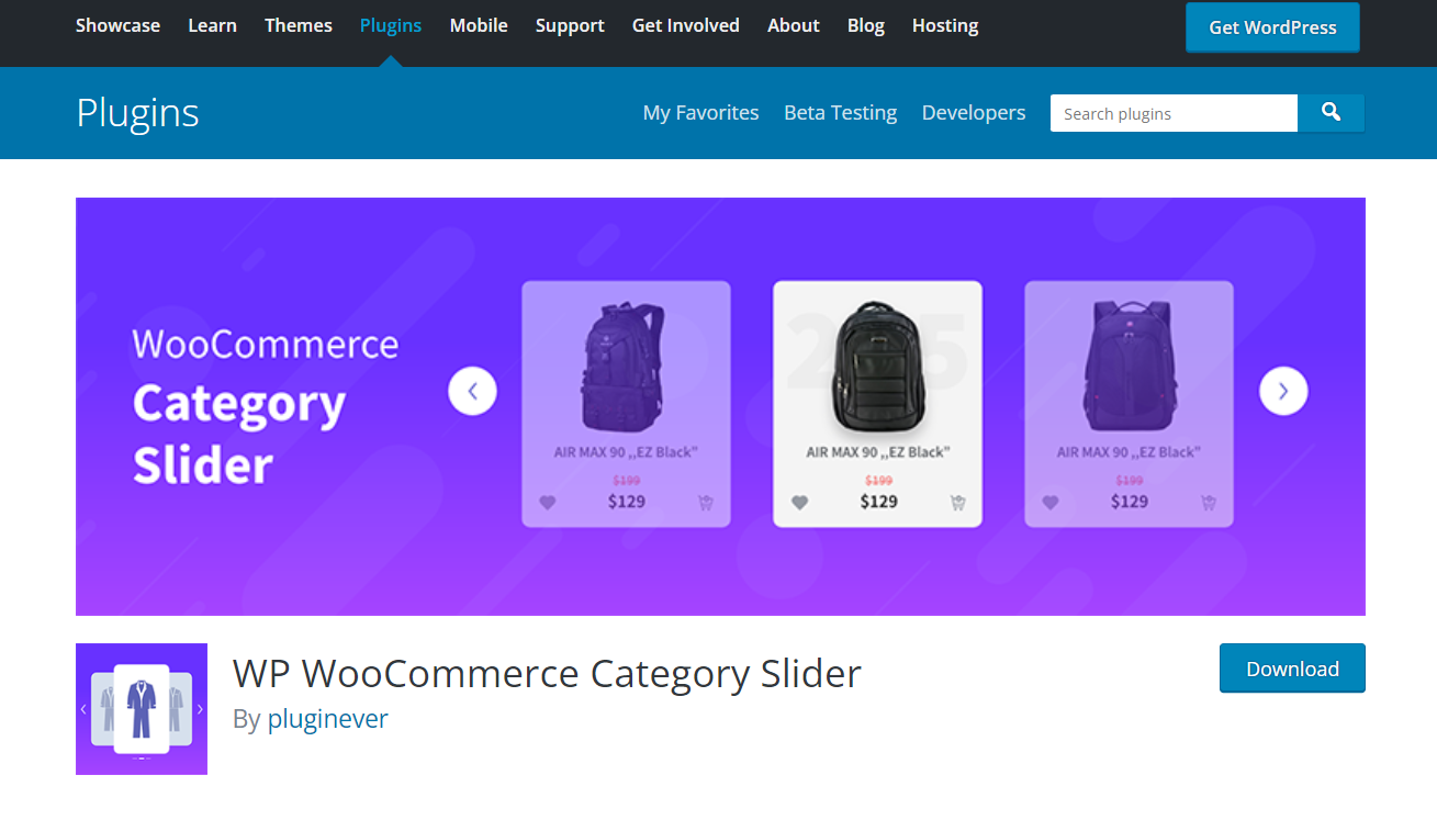 WP WooCommerce Category Slider