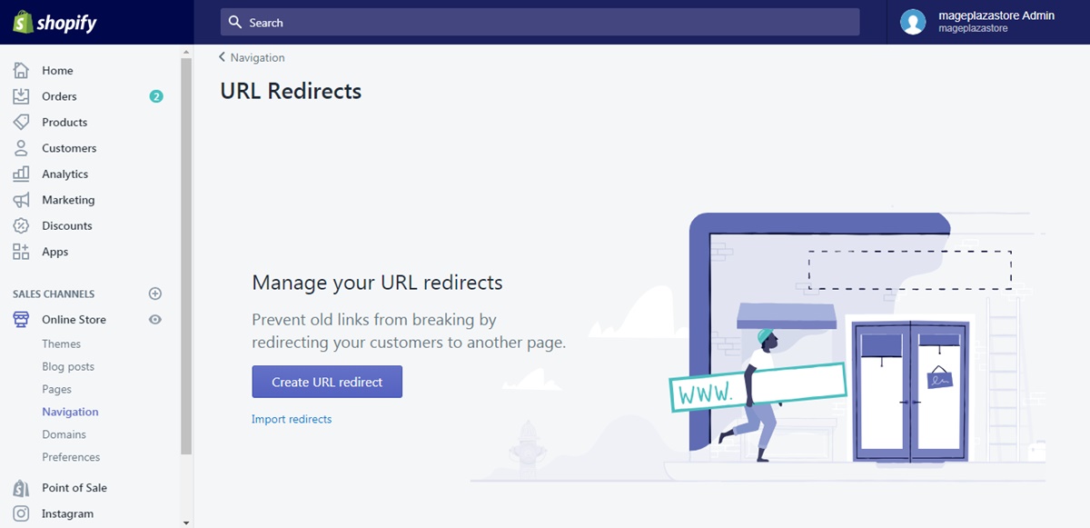 create a URL redirect