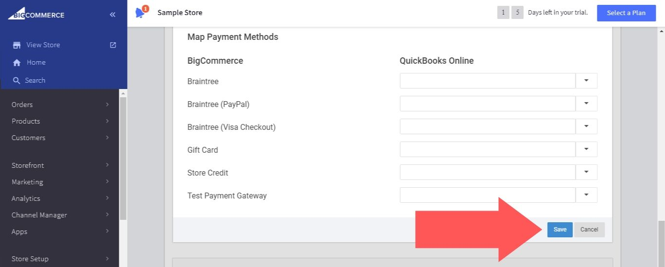 integrate Quickbooks online with BigCommerce