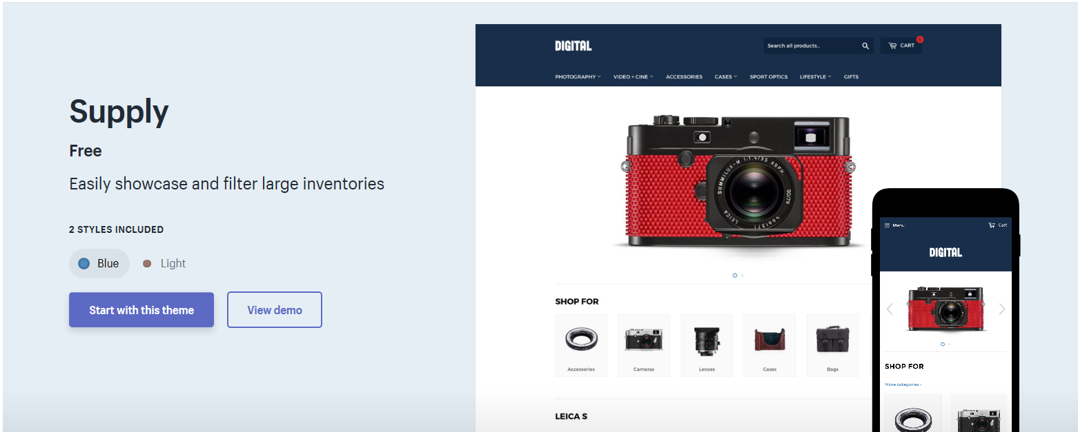 best shopify mobile responsive theme: Supply theme