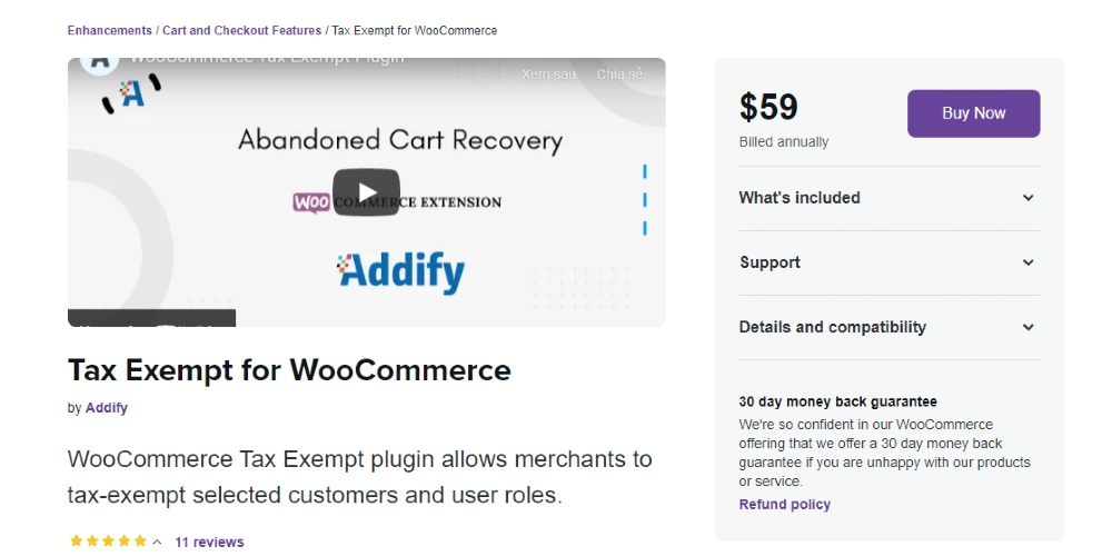 Tax Exempt for WooCommerce screenshot