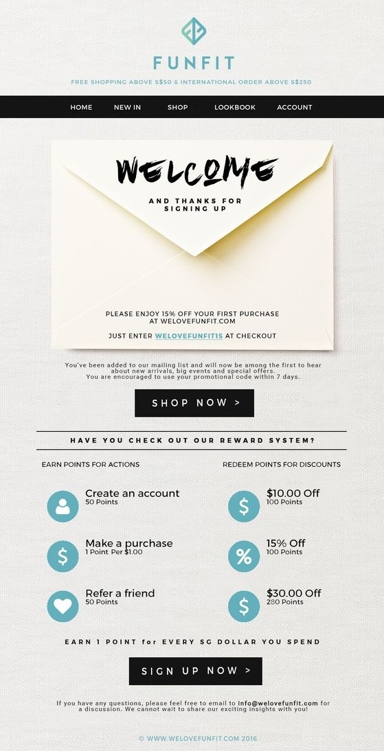 Welcome email design ideas