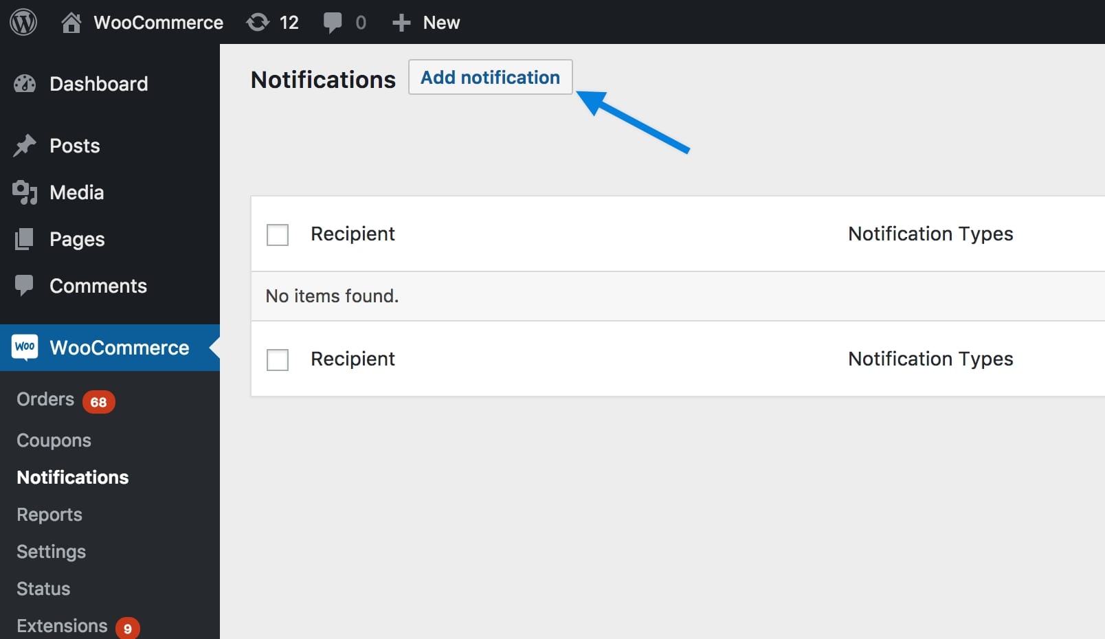 Adding new email notification