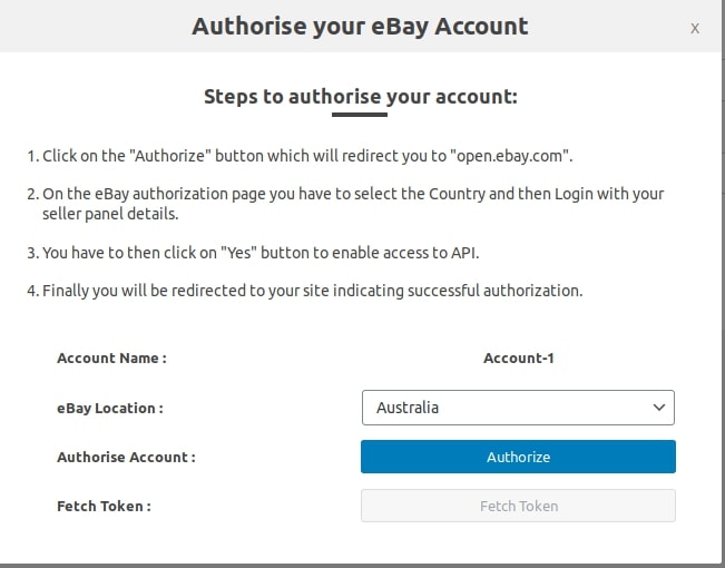 eBay authorization