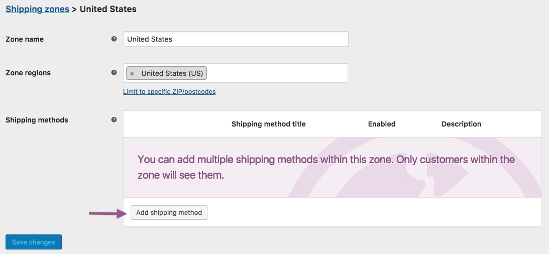 Step 2: Set up shipping zones