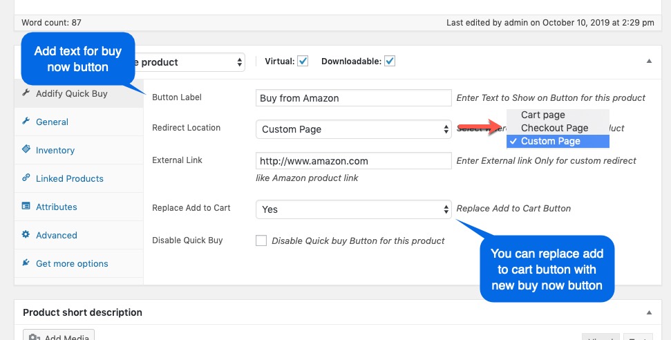 Product Level settings