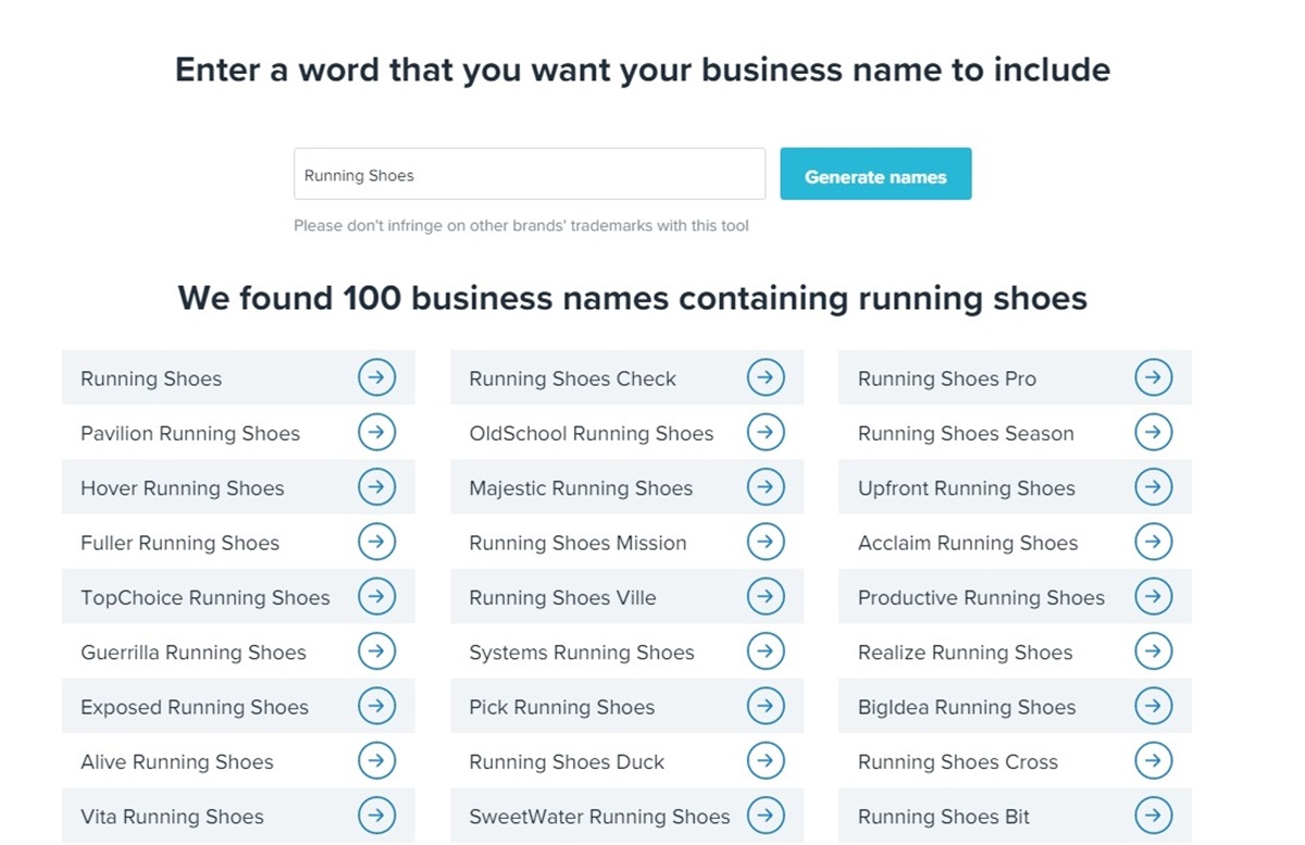 Shopify business name generator