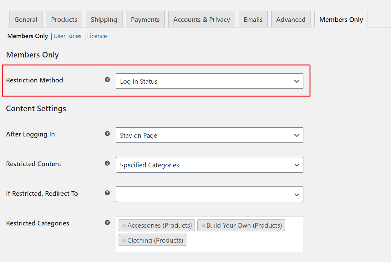 By log-in status