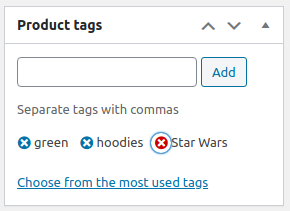 Edit product tags