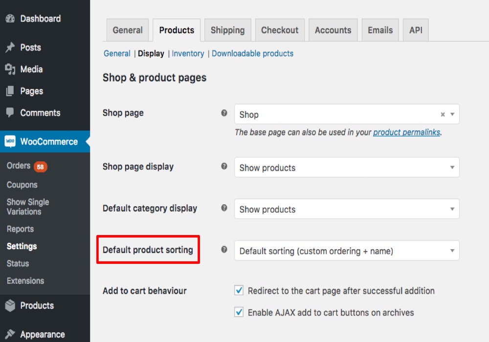 Manually reorder products