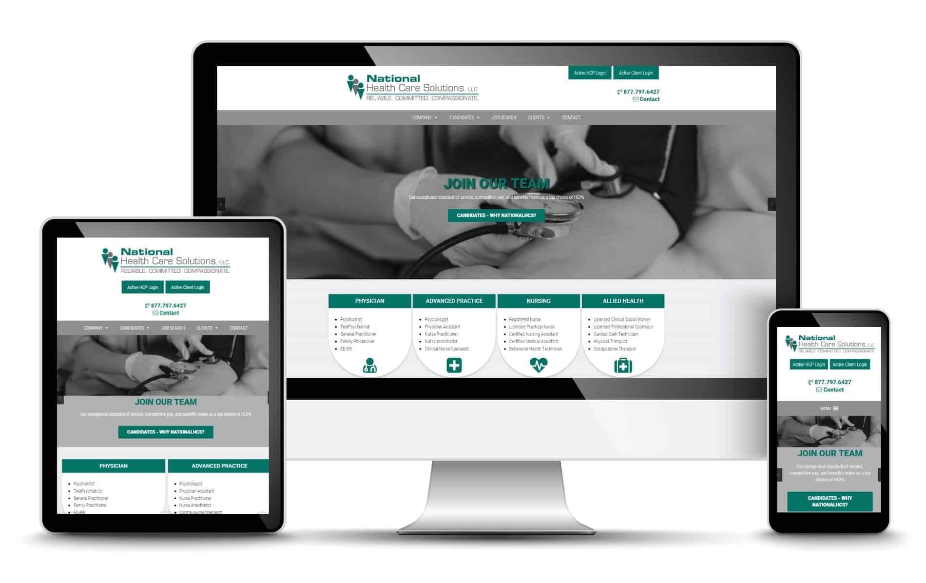 Develop a mobile-responsive and adaptable healthcare website
