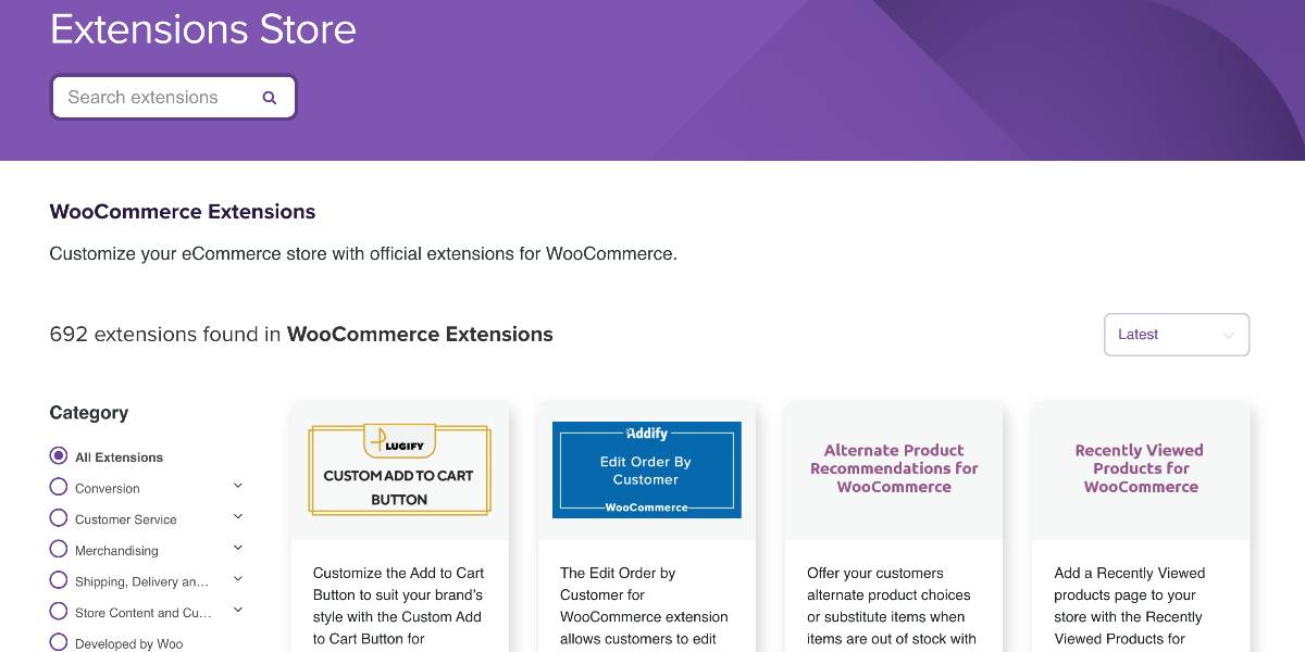 WooCommerce Extension store