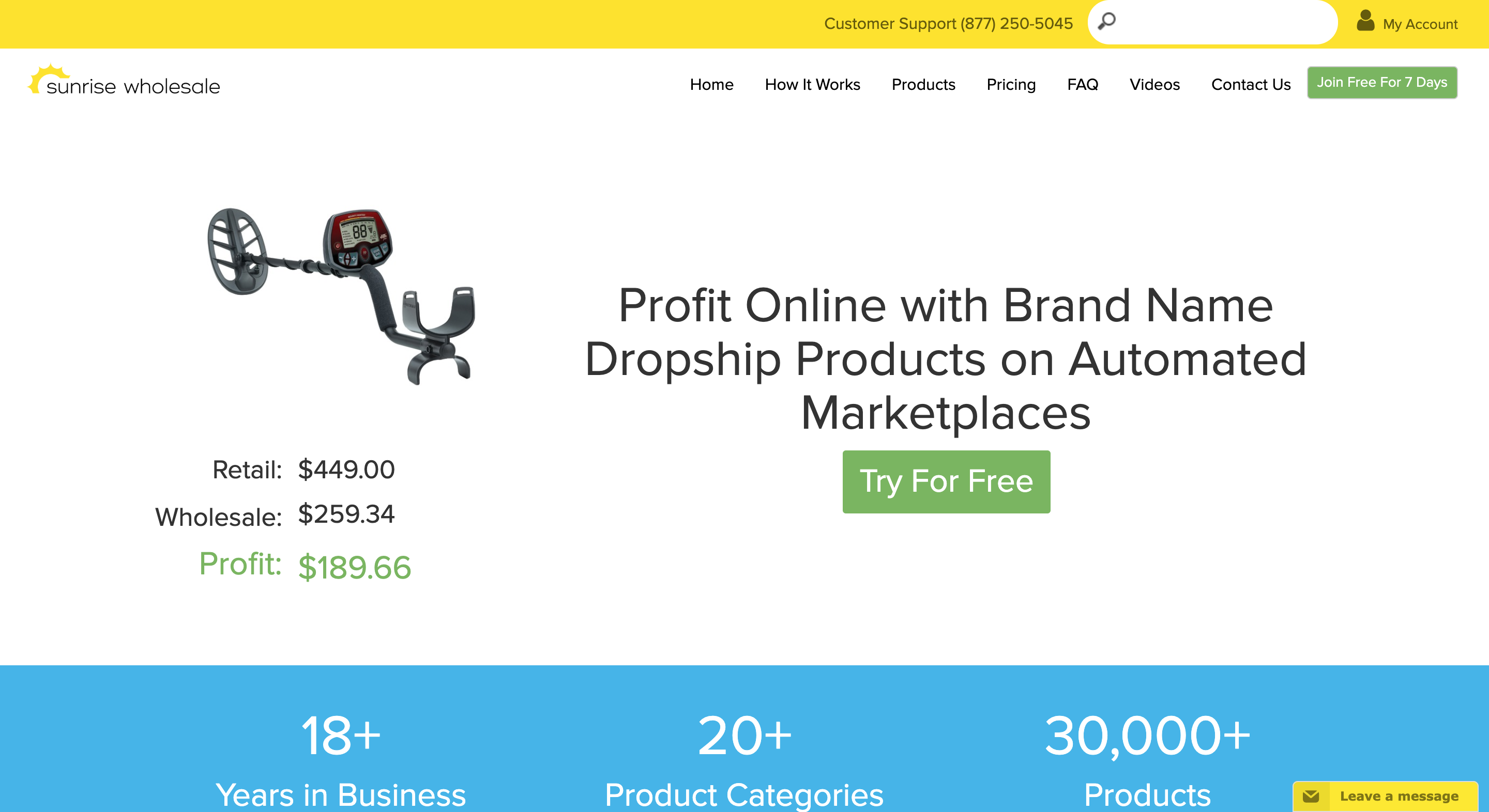 Sunrise wholesale dropshipping suppliers in the USA