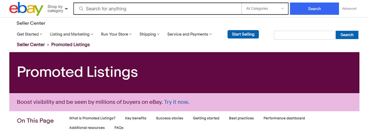 eBay’s Seller Center