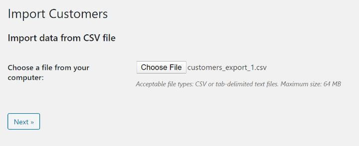 Upload this CSV file