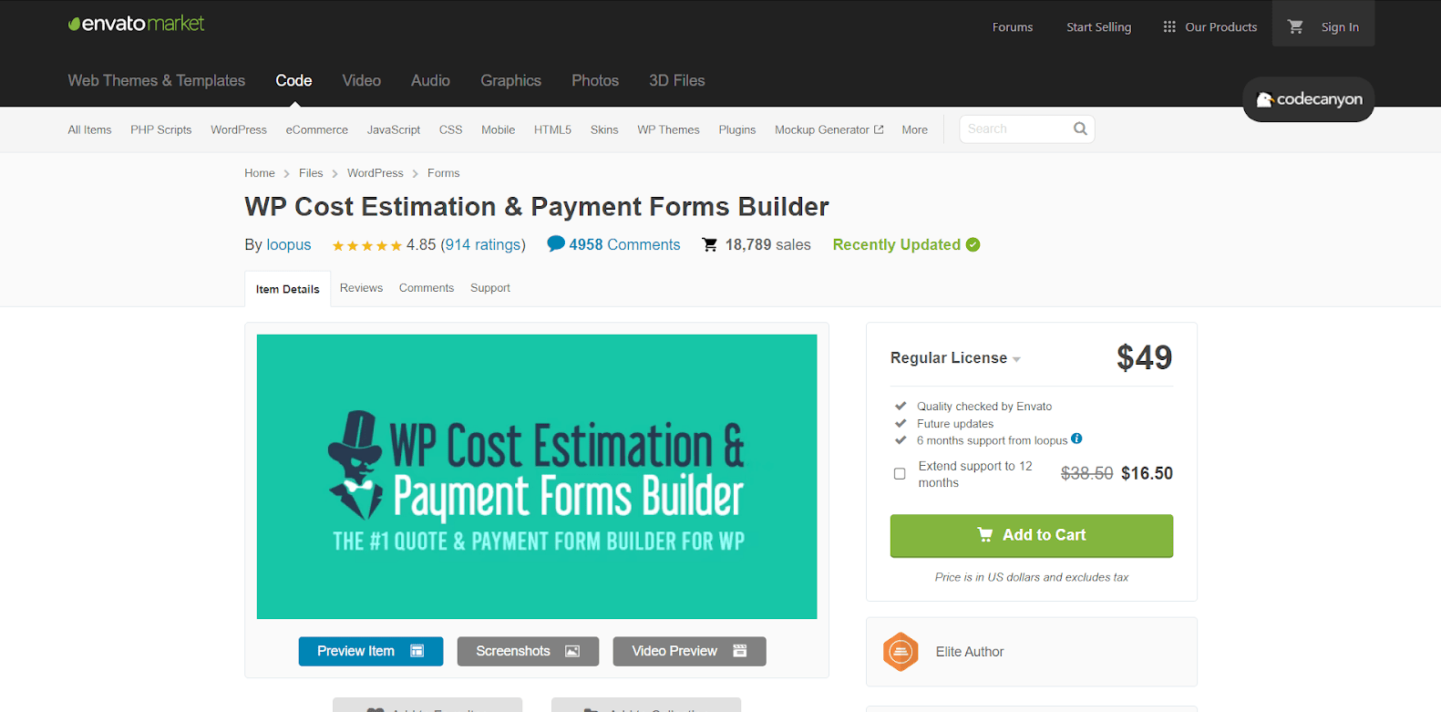 WP Cost Estimation and Payment Forms Builder