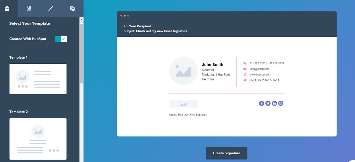 Email Signature Generator Tool By Hubspot