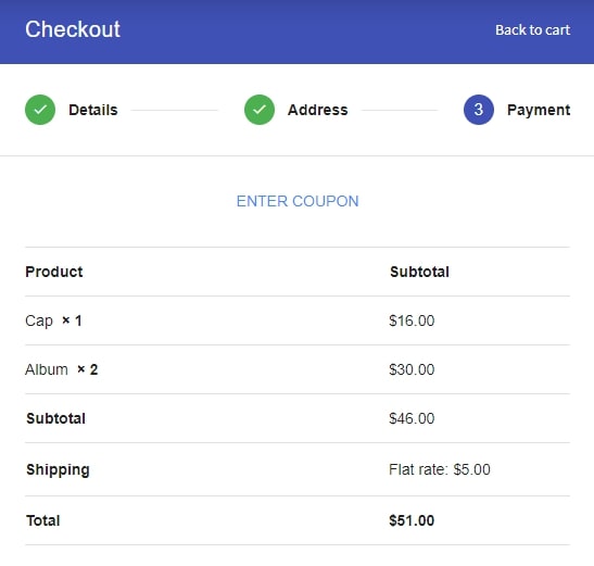 An example of guest checkout