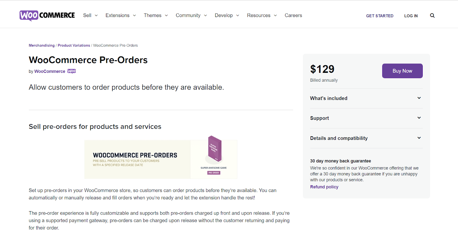 WooCommerce Pre-Orders