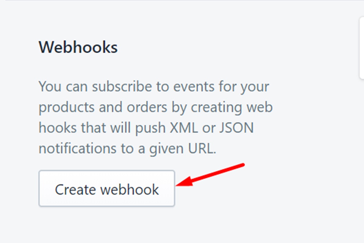 How to create Shopify webhooks