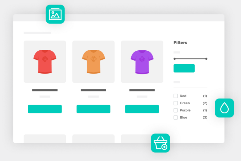 similar to how variation swatches for typical variable products look.