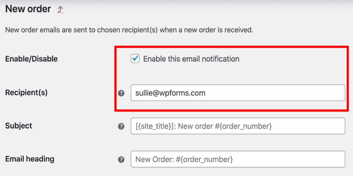 Check WooCommerce Email Notification Settings