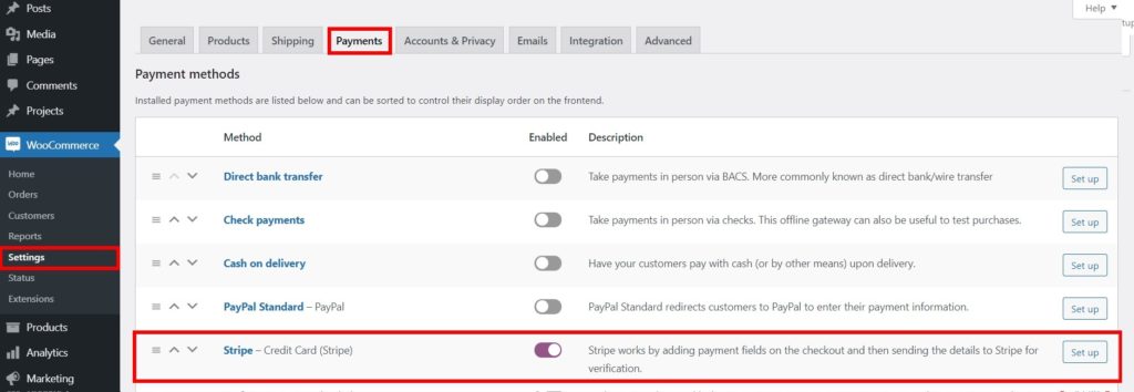 Step 2: Integrate WooCommerce with Stripe for test mode