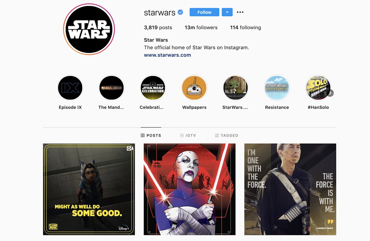 Disney’s Star War Instagram