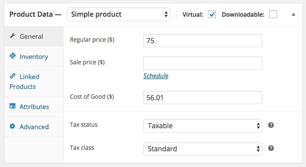 Configuring the product cost