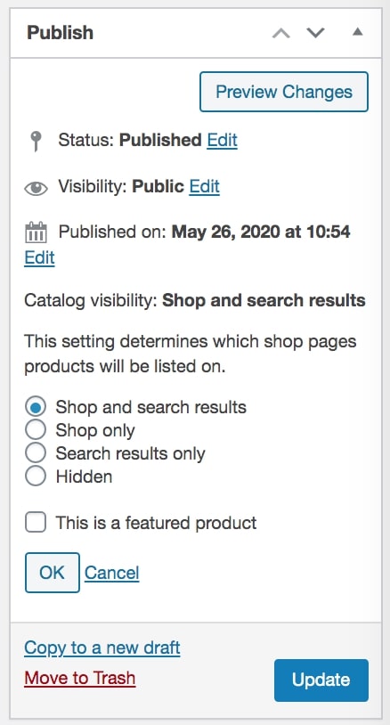 Catalog visibility