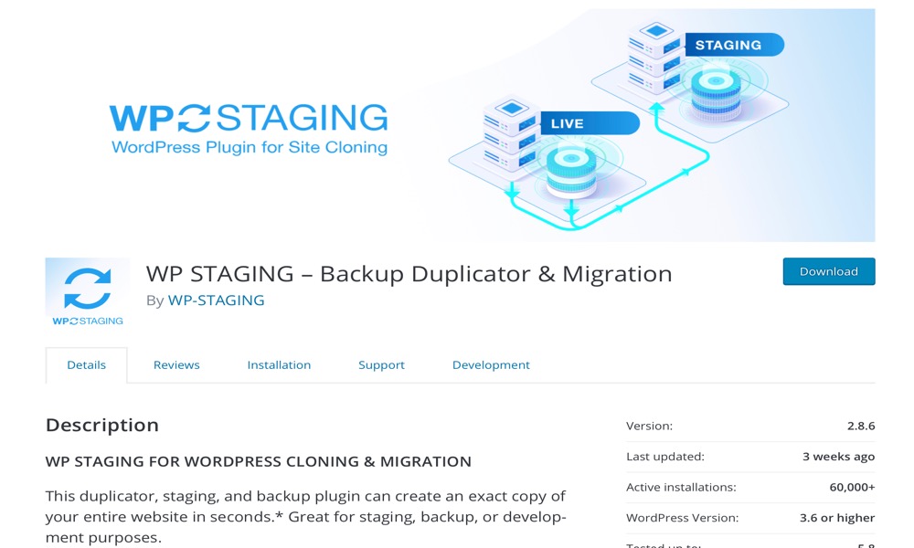 WP staging