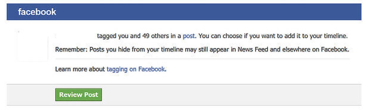 An example of notification from Facebook