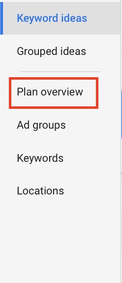 Google Keyword plan overview