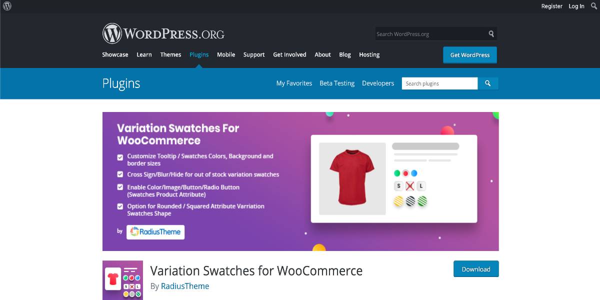 Variation Swatches for WooCommerce