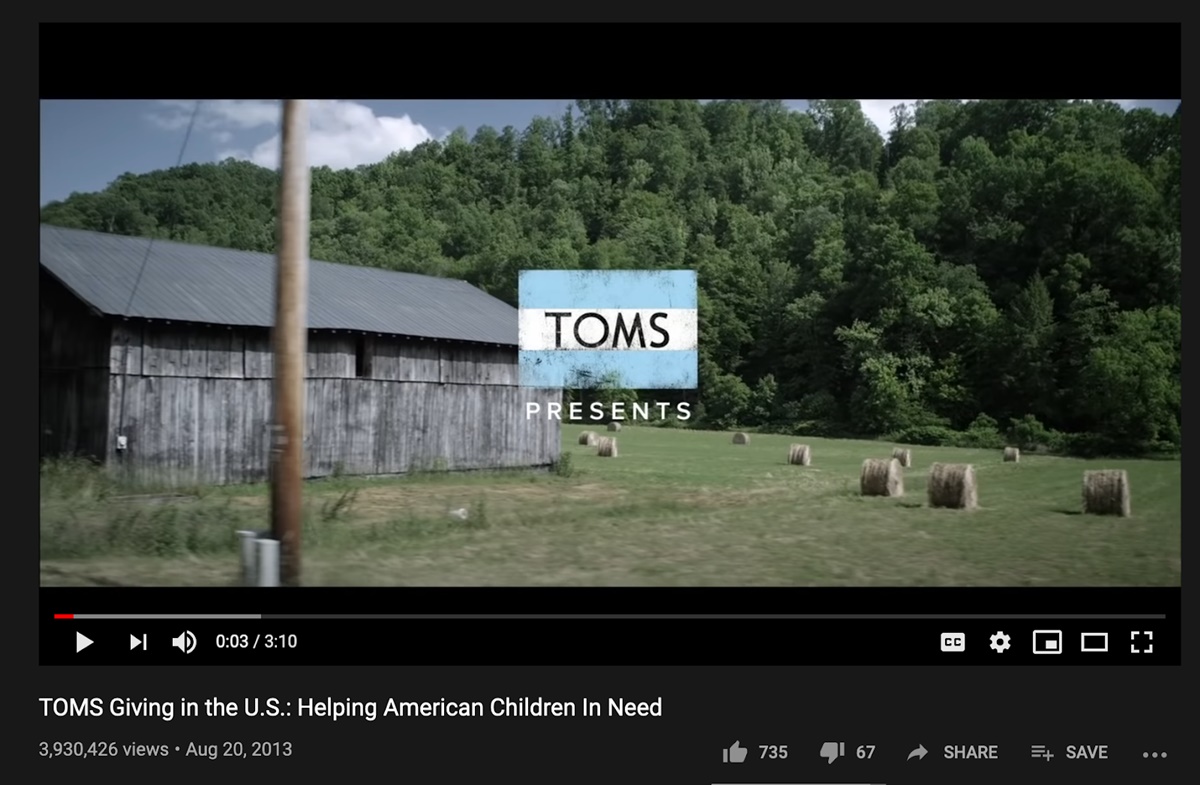 Toms marketing campaign: Helping American Children In Need