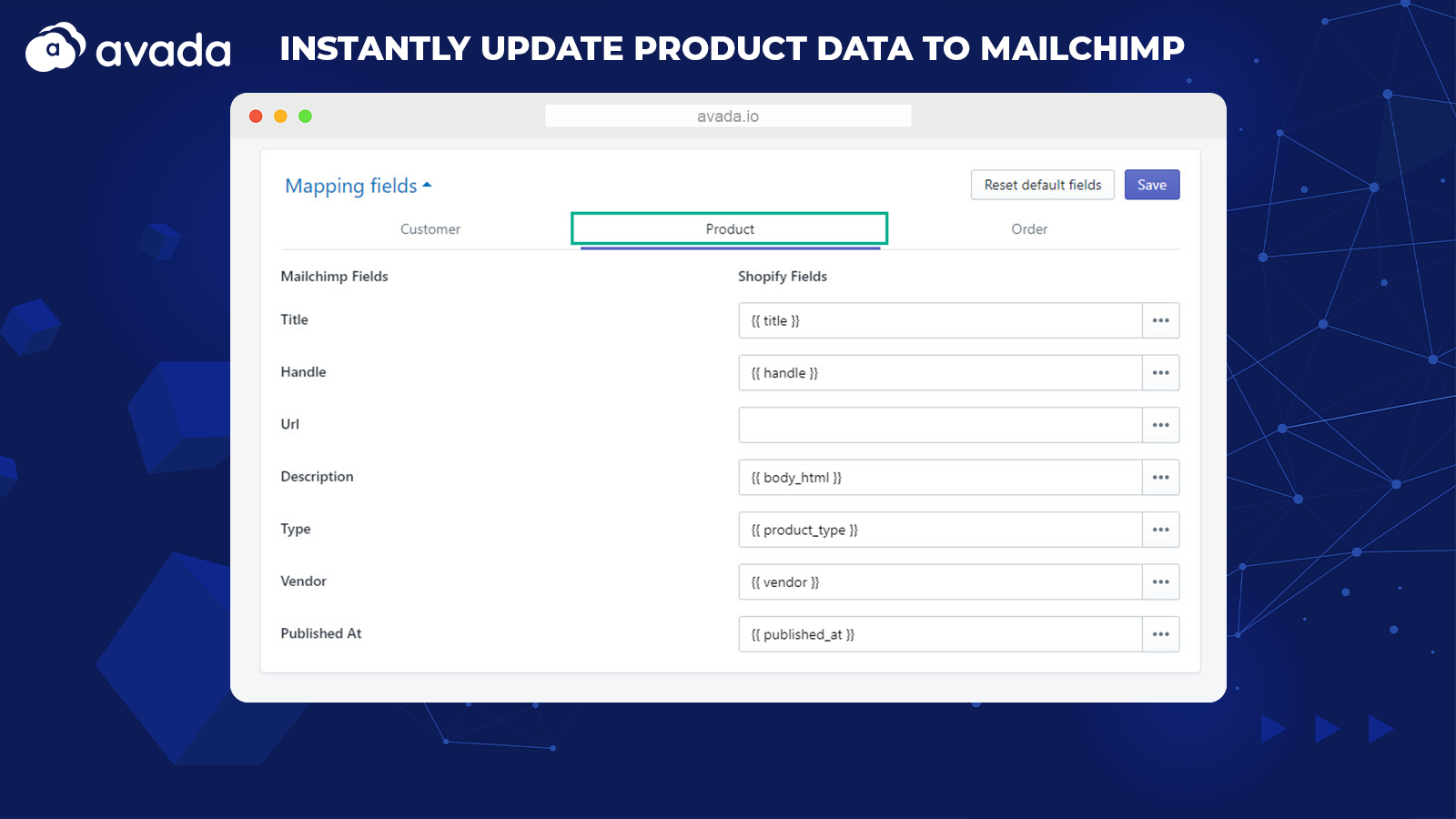 Instant-sync product data to Mailchimp