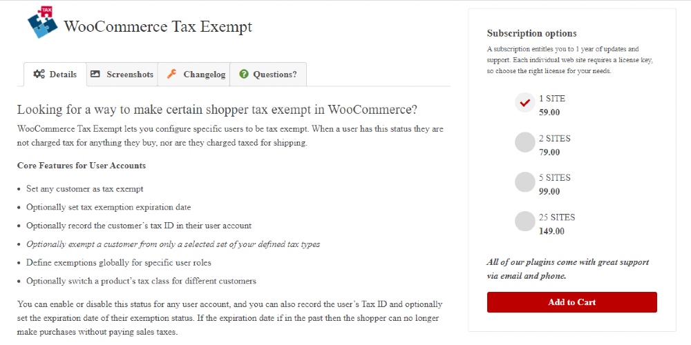 WooCommerce Tax Exempt screenshot