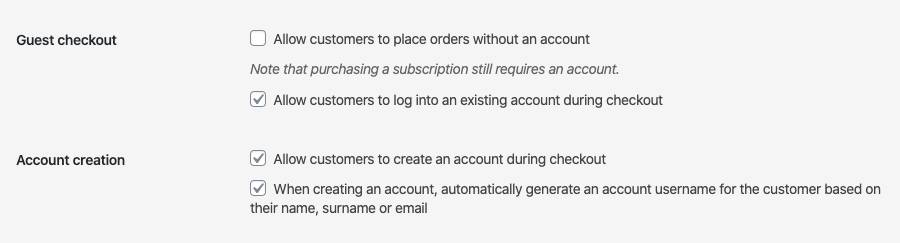 Allow customer to create an account