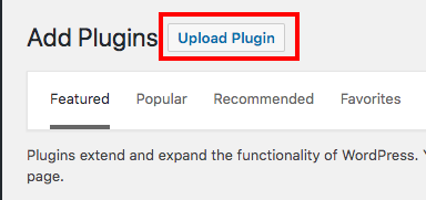 Upload the plugin