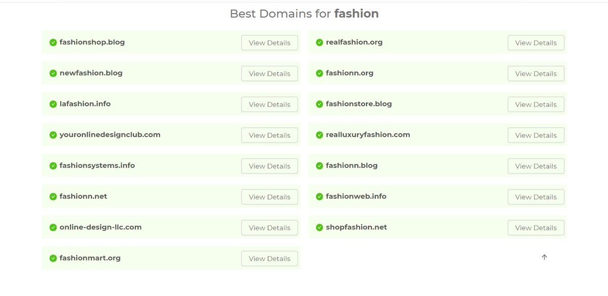 The results for the keyword “fashion”