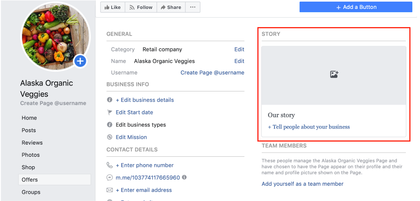 Shopify Facebook marketing: Story
