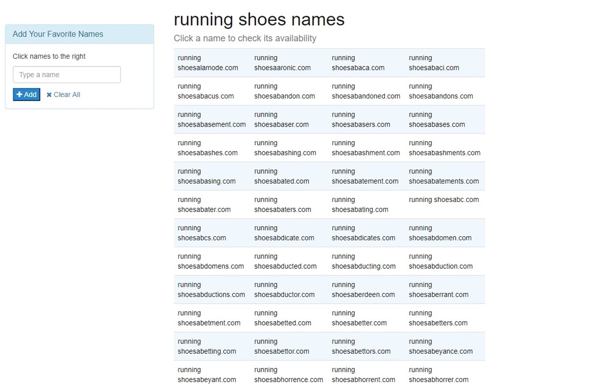 Naming.net - FREE Online Naming result page