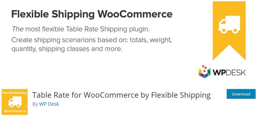 table rate for woocommerce by flexible shipping