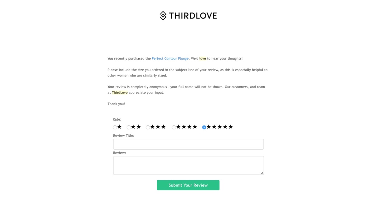 Hooked at ThirdLove Email Newsletters