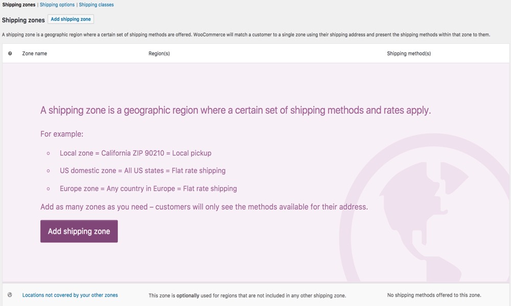 Set up Shipping zones