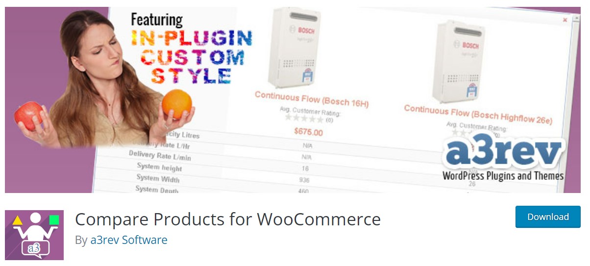 Compare Products for WooCommerce by a3rev software