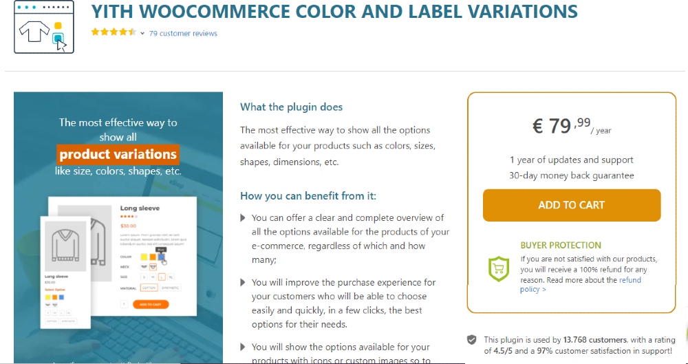 YITH WooCommerce Color and Label Variations screenshot