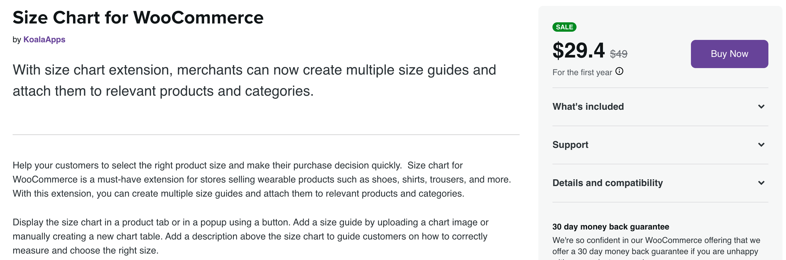 Size Guides, Customer Support