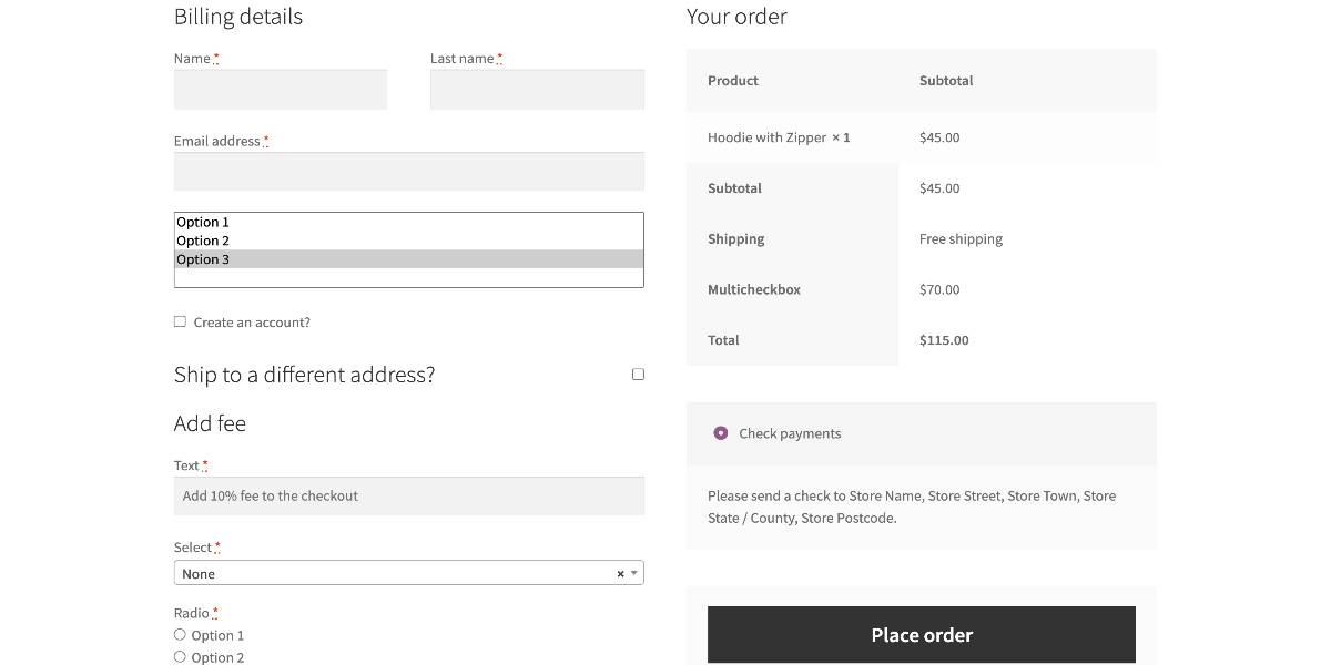 An example of adding conditional fields to checkout in WooCommerce