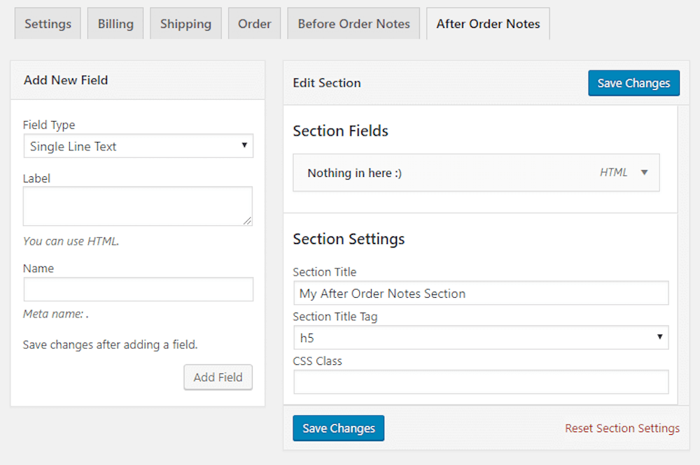 Customize After Order Notes